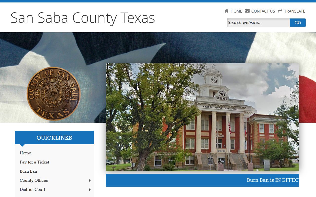 San Saba County court docket courthouse address and department routes